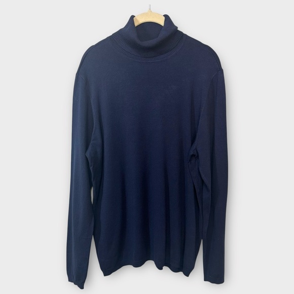 NEW Chico's Turtleneck Sweater Women's Large Navy Blue Classic Preppy Modest - Picture 1 of 7